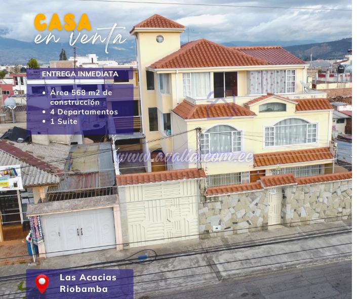 Fachada de la casa en Las Acacias, Riobamba